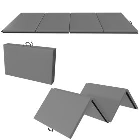 Only Supports Self Pickup  Folding Gym Mat With Carrying Handle For Protective Flooring In Mixed Martial Arts, Gymnastics, And Home Gyms, 2 Inch Thick (Option: Gray)