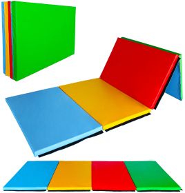 Only Supports Self Pickup  Folding Aerobics Mat, Extra Thick High-density Gymnastics Mat, Tear-resistant Aerobics Mat For Mixed Martial Arts, Stretchi (Option: MultiColor)